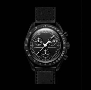 Nouveau Whith Planet Moon Mens Watches de haute qualité Chronograph Designerwatches Mission To Mercury Nylon Watches Quartz Clock Relogie Masculino