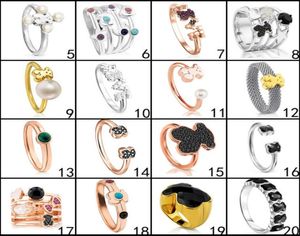 Nouveau 2020 100 925 STERLING Silver Bear Ring Original 1 Anneau de mode Bijoux Fabricant Bear Set Gift26124631
