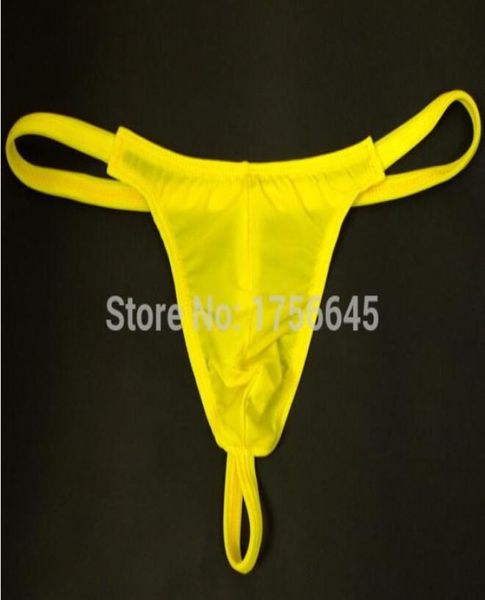 Nuevo hombre entero 039S Gstrings Sexy Men039s Seda de hielo Transparente Mini Micro Bikini Penis Polla tanga G Strings Tangas 6149264