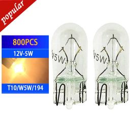 Nouveau gros 800PCS Halogen License Plate Lampes W5W T10 12v 5W 168 194 Wedges Ampoules Auto Clearance Intérieur Dome Lights Car Styling