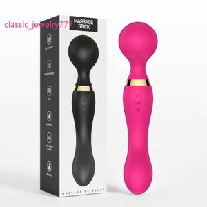 Nieuwe groothandel vrouwelijke 20 frequentie G-spot clitoris masturbatie massage stok dubbele wand vibrator seksspeeltjes voor vrouwen