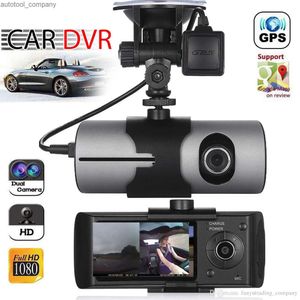 Nieuwe groothandel HD CAR DVR DUAL LENS GPS CAMERA DASH CAM NAAR VIDE VIDE VIDE VIDE VIDE RECOSTER AUTO REGISTRATOR G-SENSOR DVRS X3000 R300