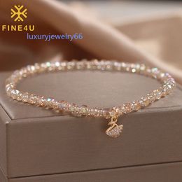 Nuevo Venta al por mayor de joyería brillante de lujo para mujer, collar con capas dobles, tobillera, pulsera de cuentas de cristal