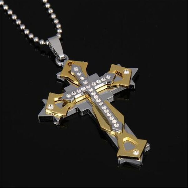 Nouveau gros pendentif colliers titane acier multi-perceuse croix collier bible hommes marée accessoires pour hommes livraison gratuite