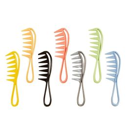 Nouveau requin de dents large peigne en plastique bouclé salon de coiffure de coiffure massage de peigne pour l'outil de coiffure pour les cheveux bouclés