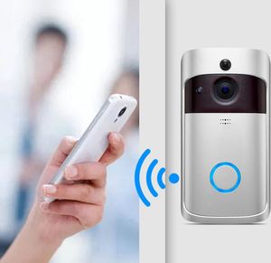 Nuevo timbre de video WiFi 720P HD Cámara de seguridad inalámbrica con detección de movimiento PIR para control de aplicación de teléfono IOS Android