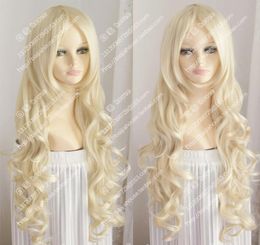 Nouvelle perruque platine Blonde Long Wavy Curly Hair Europe et The Rural Girl Wigs2979755