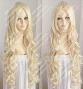 Nouvelle perruque platine blonde cheveux longs ondulés bouclés Europe et la fille rurale wigs4323365