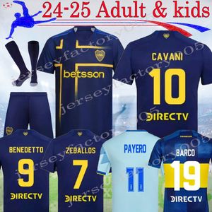 24 25 CA Boca Juniors Maradona Tevez Soccer Jersey Cavani Men Home Men Kit Alexis de Rossi 2024 Fans Joueurs Carlitos Third Camiseta Futbol Football Kids Sets 16-XXL