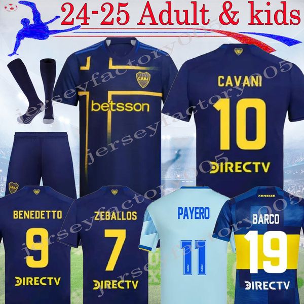 24 25 CA BOCA JUNIORS MARADONA TEVEZ Jersey Cavani Cavani Home Men Kit Alexis de Rossi 2024 Fans Jugadores Carlitos Tercer Camiseta Futbol Football Kids Sets 16-xxl