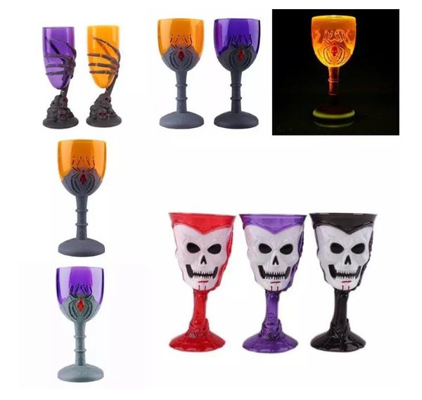 Nouvelle tasse à vin griffe fête effrayant squelette crâne Halloween gobelet LED effrayant tasse ameublement ornement