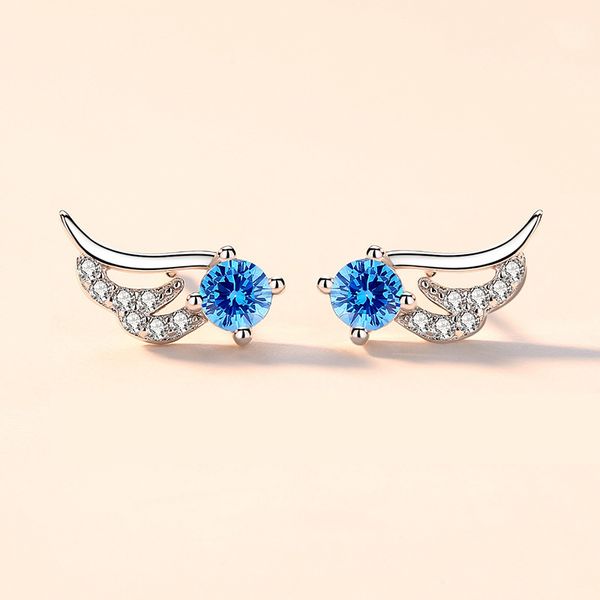 Nouvelles ailes d'ange Sterling 925 boucles d'oreilles femmes créateur de mode S925 argent exquis Zircon oreille bijoux cadeaux pour femme