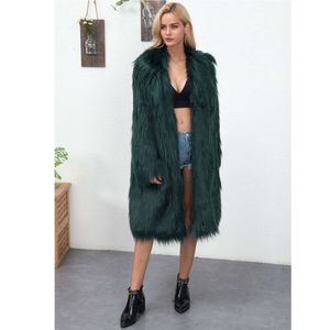 Manteau Long en fausse fourrure de renard pour femme, coupe-vent chaud, grande mode, nouvelle collection hiver automne 6731