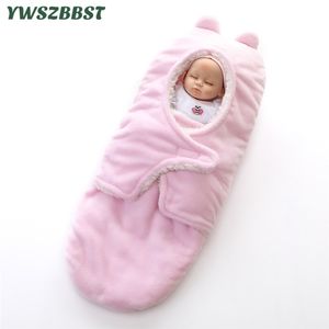 New Winter Baby Blanket Velvet Swaddling Newborn Thermal Soft Fleece Blanket Solid Color Literie Set Cotton Quilt LJ201105