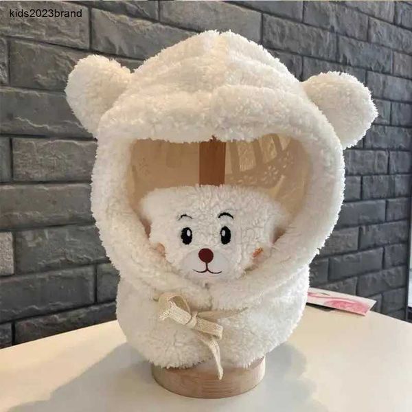 Casquettes d'hiver pour bébé, chapeau en peluche, mignon enfants, écharpe de dessin animé, capuche masquée, Double polaire, chapeaux chauds pour garçons, nouvelle collection