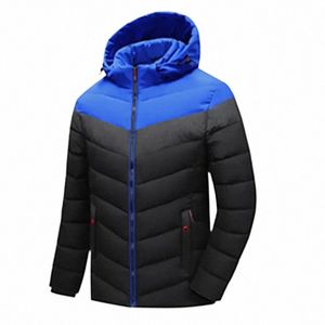 Nieuwe Winter Cott Heren Donsjack Met Capuchon Parka Lg Mouw Vest Zakken Patchwork Dikke Fi Vrouwen Casual Donsjack a4b0 #