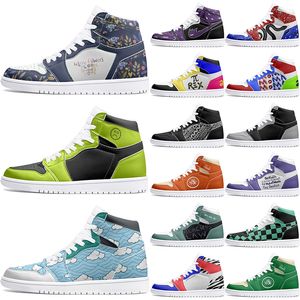 Nouvel hiver Chaussures personnalisées 1s Chaussures de bricolage Chaussures de basket-ball amortissement hommes 1 femmes 1 personnage d'anime personnalisé Tendance personnalisée Chaussure d'extérieur polyvalente