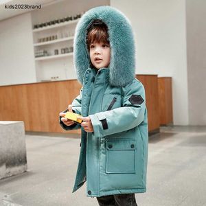 Nouveau hiver designer enfants manteau doudoune pour garçons réel fourrure de raton laveur épais chaud vêtements de bébé manteaux 2-12 garçons vestes