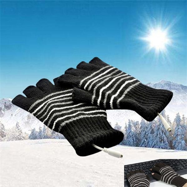 Guantes de calefacción Usb para muebles del hogar, calentador de manos para invierno, trabajador de oficina, guante tejido de medio dedo para interiores, mantiene el calor, hombres, mujeres y estudiantes