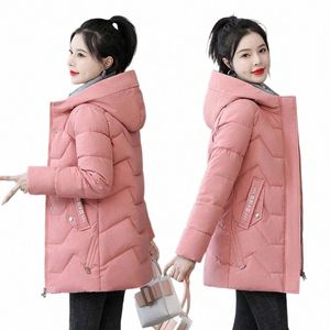 Nouveau hiver fi femmes mi-longueur vers le bas Cott veste coréenne lâche épais chaud manteau rembourré femme à capuche Parkas vêtements d'extérieur R013 w1iM #
