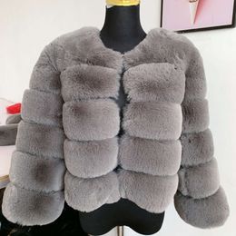 Nouveau hiver Haining automne chaud et décontracté Patchwork Imitation manteau de fourrure de renard vêtements pour femmes 2699