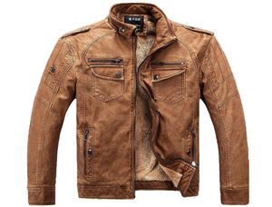 Nueva chaqueta de cuero de invierno para hombres abrigos de piel interior de hombres de motos de motos para hombres de alta calidad FZ11145405363