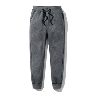 New Winter Men Casual Thick Fleece Lace Up Pants Men's Outdoor Winter Warm Sports Pants Pantalones Pantalones Hombre X0615