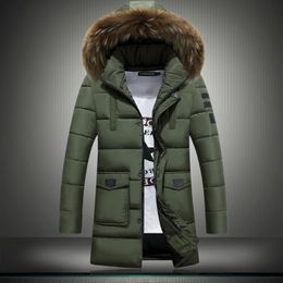 Nieuwe Winter Mannen verwijderd Hoodies Jaket Merk Warm Jacket Man's Jas Winter Katoen Parka Bovenkleding Jas Midden-Long Jacket A319