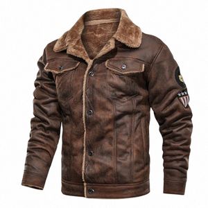 Nouveau hiver hommes fourrure veste en cuir manteau mâle rétro daim Streetwear épaissir cuir Bomber veste hommes marque Biker veste AGH01 904W #