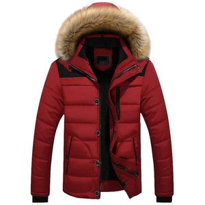 Nieuwe Winter Heren Jassen Mannelijke Parkas Dikke Hooded Bont Kraag Parka Mannen Fleece Jassen Warm Uitloper Mannelijke Kleding Overjassen 5XL 6XL