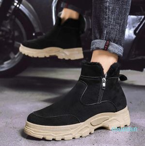 Nouvelles chaussures d'hiver pour hommes bottes de neige décontractées bottes d'hiver bon marché en cuir véritable fermeture éclair chaussures de sport chaudes pour hommes