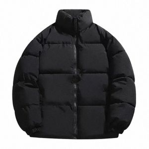 Nieuwe Winter Mannen Warme Puffer Jassen Dikke Parka Casual Mannen Gewatteerde Uitloper Ritssluiting Lg Mouw Paar Outdoor Jas w5go #