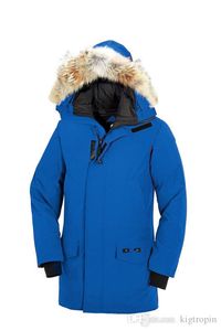 Nieuwe Winter Heren Donsjacks LANGFORD Parka Echte Wasbeer Capuchon Bontkraag Jas Downs Dikke Warme Parka's Winter Outlet Outdoor Sport Parka's