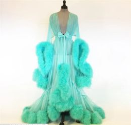 Nieuwe Winter Sexy Faux Fur Lady Nachtkleding Vrouwen Badjas Sheer Nachtjapon Wraps Robe Prom Bruidsmeisje Shawl289e