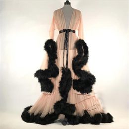 Nieuwe Winter Sexy Faux Fur Lady Nachtkleding Vrouwen Badjas Sheer Nachtjapon Wraps Robe Prom Bruidsmeisje Shawl2830