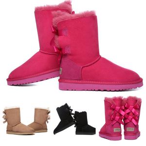 Hiver Bowknot Boots Snow Designer Designer Élevant des chaussures courtes de Noël Classic Classic Bow Boot de haute qualité 36-41 pour la femme