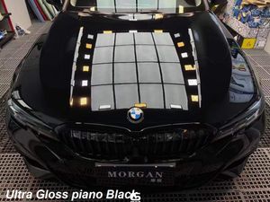 Premium Super Gloss Piano Black Vinyl Wrap Sticker Envolturas para todo el automóvil Película de cobertura con liberación de aire Inicial Low Tack Glue Lámina autoadhesiva 1.52x20m 5X65ft