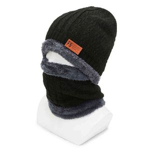 Nuevo invierno grueso cálido Beanie Hat Soft Stretch Slouchy Skully Knit Caps Fleece Lined Skull Cap Ski Hats para hombres mujeres gorras Y21111