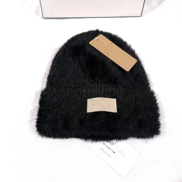 Nouveau hiver torsion tricot chapeau pour femmes fourrure pompon épais peluche casquette bonnet couleur unie dames chaud Ski neige Skullies bonnets