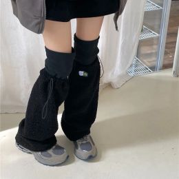 NUEVA WINTER WINTER WORM LANB LOOL DRESTRING ALMOTRADORES DEL DISEÑADORES JAPANANAS Y2K Mujeres Góticas Harajuku High Tube Calcets Boots Cubierta