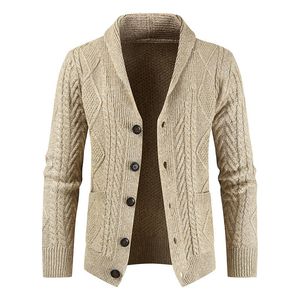 Nouveau hiver chaleur chaud marque décontracté slim ajustement masculine cornes cardigan cornes épaisses chandail boutonnage boutonnage top holdshipping