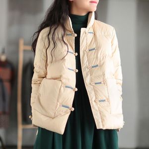 Nouveau hiver chaud Ultra léger vers le bas manteau femmes Vintage mince veste courte automne femme décontracté basique Parkas