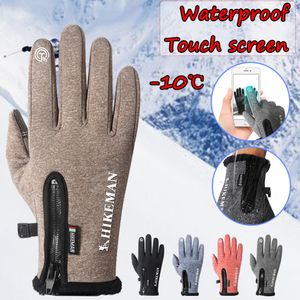 Nouveau hiver chaud imperméable homme gants écran tactile femme Plus velours coupe-vent cinq couleurs gants antidérapants