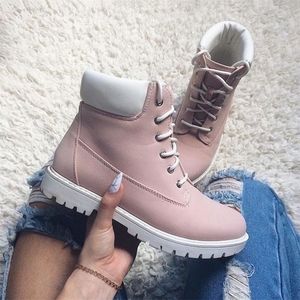 Nieuwe winterdames enkel sneeuwschoen lederen vachtpartjes warm pluche rubber platform veter omhoog sexy punk zwarte dames schoenen botas mujer 201029