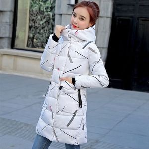 Jaqueta Feminina de Inverno à Prova de Vento Quente Parkas Feminina de Algodão Espessante Jaqueta Feminina Estampada Coleção Marca 201210