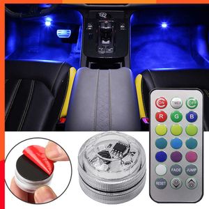 Nouveau sans fil adhésif LED voiture intérieur lumière ambiante télécommande décoration Auto toit pied atmosphère lampe batterie lumière colorée