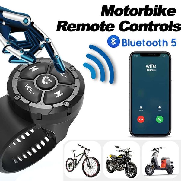 Nouveau sans fil Bluetooth 5.3 bouton à distance casque écouteur moto/vélo guidon contrôleur multimédia volant télécommande