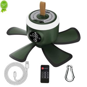 Nouveau ventilateur de camping sans fil Portable 8000mAh USB alimentation rechargeable avec lampe à LED 4 vitesses télécommande synchronisation ventilateur de plafond électrique