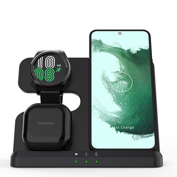 Nuevo cargador inalámbrico 3 en 1 estación de carga base de carga rápida compatible con iPhone 14 13 12 11 Pro Max/Airpods 2 3 Pro Samsung Galaxy Watch 3 4