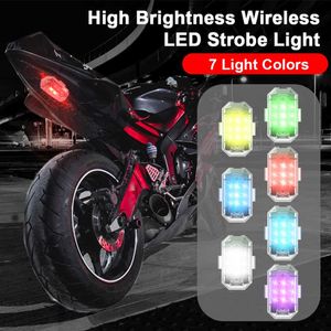 Lumière stroboscopique LED avec télécommande sans fil, Rechargeable par USB, indicateur clignotant d'avertissement Anti-Collision pour voiture, moto et vélo